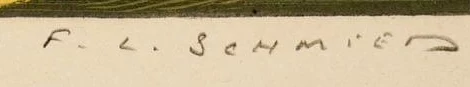 Signatur — François-Louis Schmied · Unten rechts im Rand, unterhalb des Druckbildes.