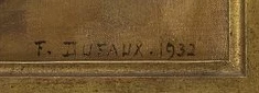 Firma 3 — Frédéric Dufaux · In basso a destra sulla tela, appena sopra il bordo inferiore.