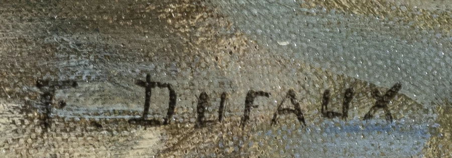 Firma 9 — Frédéric Dufaux · In basso a destra sulla tela.