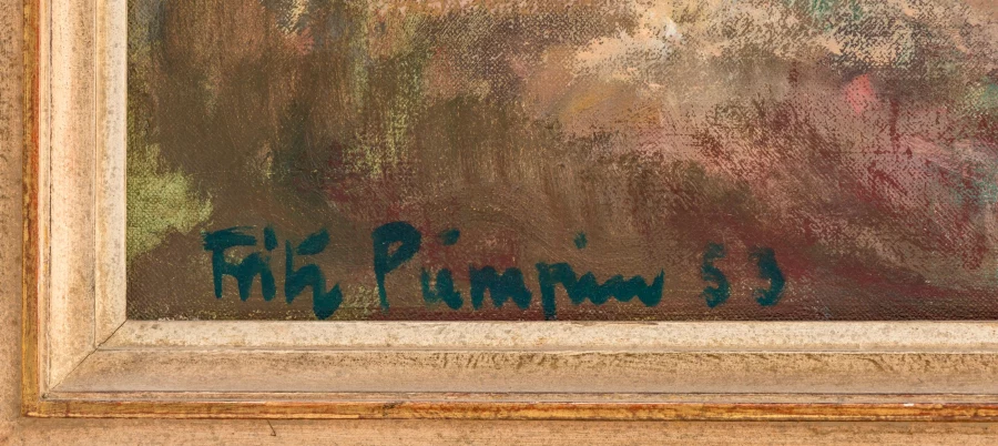 Signature 1 — Fritz Pümpin · At the lower left of the canvas.