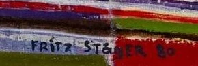 Signatur 2 — Fritz Stäger · Unten, nahe der Mitte der Leinwand.