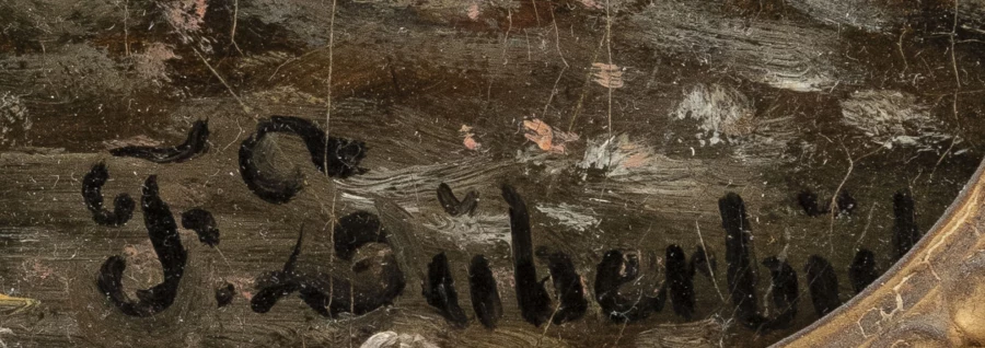 Signature — Fritz Zuber-Bühler · Dans la partie inférieure droite de la toile, près du bord inférieur.