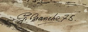 Signature — Georges Branche · At the lower right of the work, on the depicted roadway.