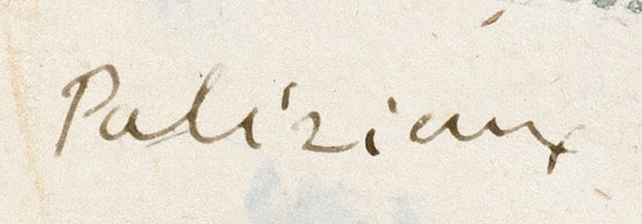 Firma 2 — Gérard de Palézieux · Nel margine inferiore destro del dipinto ad acquerello superiore.