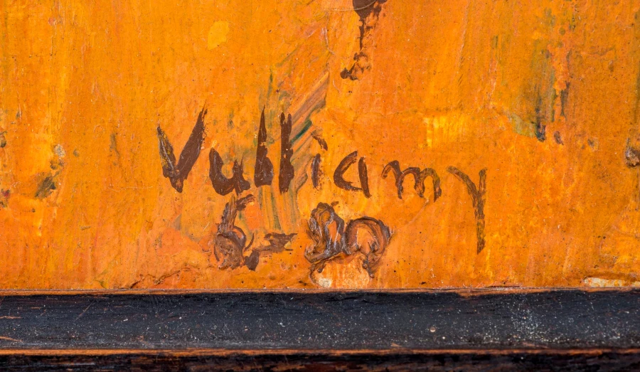 Firma — Gérard Vulliamy · In basso a destra sulla tela.