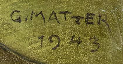 Signature — Gottfried Matter · En bas à droite de l’œuvre.