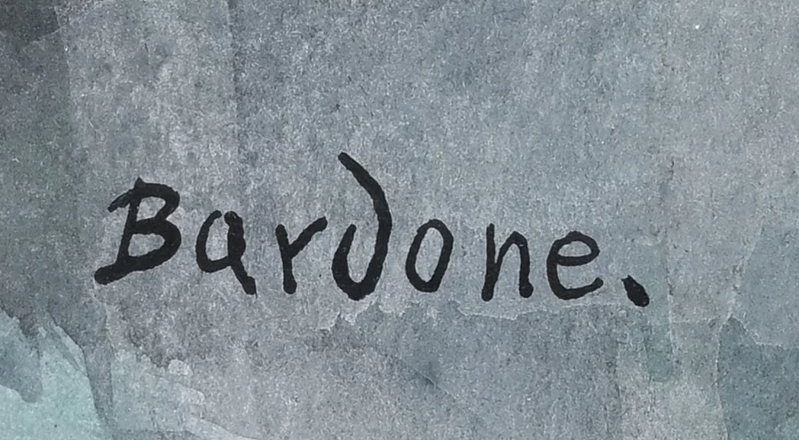 Signature 8 — Guy Bardone · En bas à droite, sur la surface peinte.