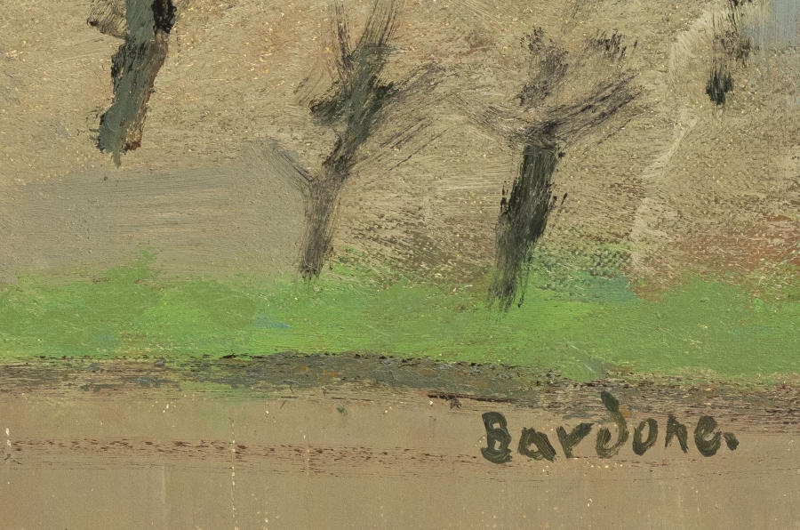 Signature 4 — Guy Bardone · En bas à droite de la toile, près du bord inférieur.