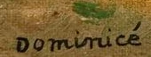 Signatur 2 — Guy Dominicé · Unten links auf der Leinwand.