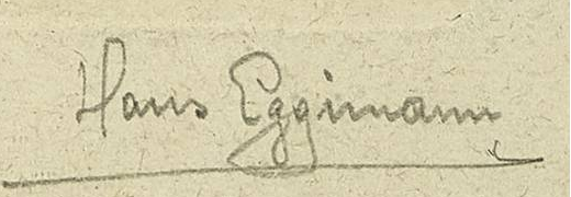 Signature 3 — Hans Eggimann · Dans la marge inférieure droite, sous la planche.