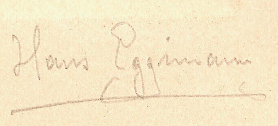 Signature 4 — Hans Eggimann · Dans la marge inférieure droite, sous la planche.