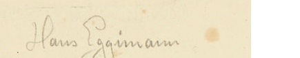 Signature 6 — Hans Eggimann · Dans la marge inférieure droite, sous la planche.