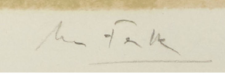 Signature 2 — Hans Falk · En marge inférieure droite, sous l’image imprimée