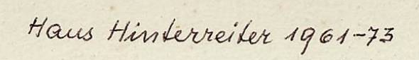 Firma 3 — Hans Hinterreiter · In basso a destra