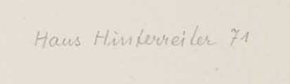 Firma 2 — Hans Hinterreiter · Nel margine inferiore destro della stampa.