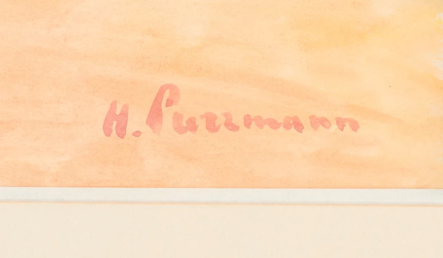 Signatur 3 — Hans Purrmann · Unten rechts auf dem Aquarell.