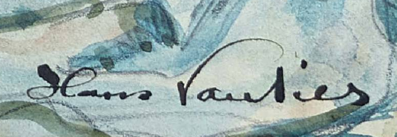 Signature 3 — Hans Vautier · En bas à droite de l’aquarelle.