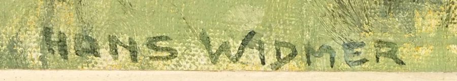 Signature — Hans Widmer · Dans l’angle inférieur droit de la toile.
