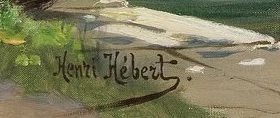 Signatur 2 — Henri Hébert · Unten rechts auf der bemalten Leinwand.