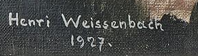 Signatur — Henri Weissenbach · Unten links auf der Leinwand.