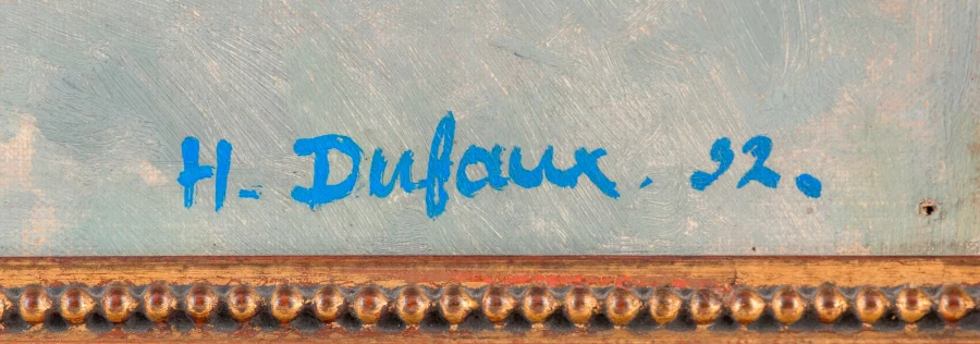 Signature 6 — Henri Dufaux · At the lower right of the canvas, just above the frame.
