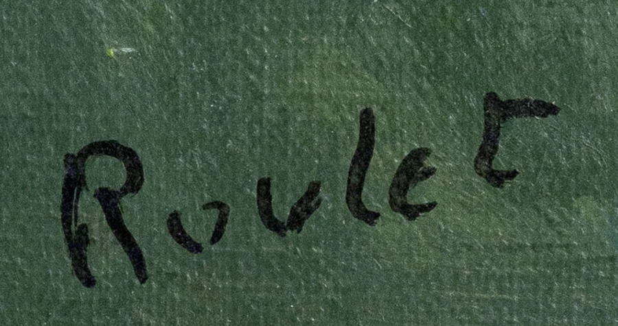 Firma 5 — Henry Roulet · In basso a destra sul fronte dipinto.