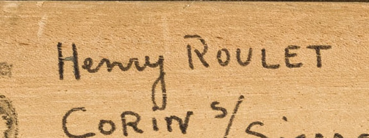 Firma 7 — Henry Roulet · Sul retro, sulla traversa superiore, verso destra.