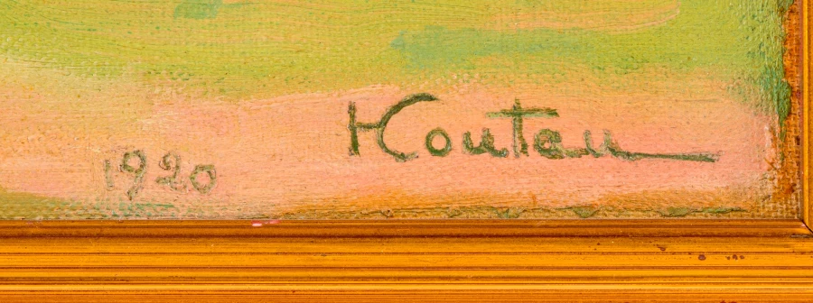Signature 3 — Hippolyte Coutau · In the lower-right area of the canvas; the date is to the left of the signature.
