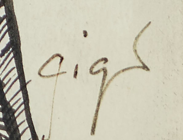 Firma 2 — H. R. Giger · In basso a destra sul foglio