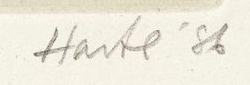 Signature — James Harte · En bas à droite, sous l’image imprimée.