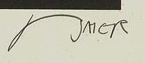 Signature 5 — Jean Baier · Dans la marge inférieure droite de l’estampe.