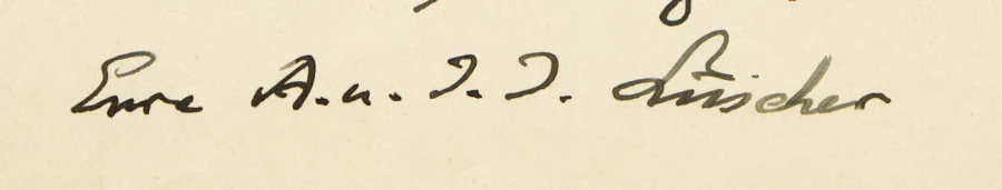 Signature — Jean Jacques Lüscher · At the bottom of the sheet, below the handwritten letter text.