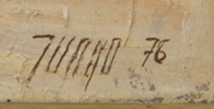 Signatur 3 — Jean-Pierre Jungo · Unten rechts auf der bemalten Fläche.