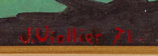 Signature 2 — Jean Viollier · Près du bord inférieur de la toile, légèrement à droite du centre.