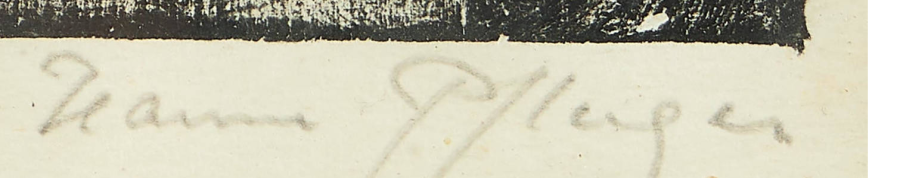 Firma — Jeanne Pflüger · In basso a destra, sotto l’immagine stampata.
