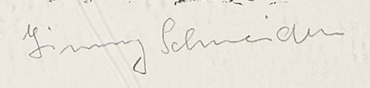 Signature — Jimmy Schneider · Dans la marge inférieure droite de l’estampe.