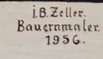 Signature 1 — Johann Baptist Zeller · En bas à droite, sous le bord noir de la scène peinte.