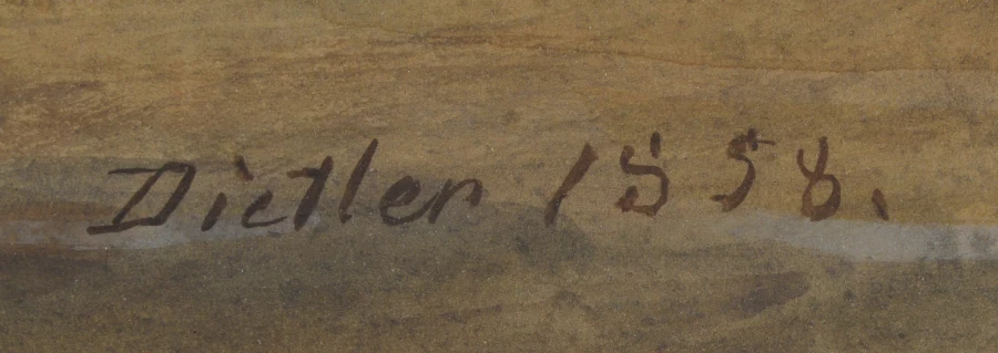 Signature 1 — Johann Friedrich Dietler · En bas, au centre de la peinture.