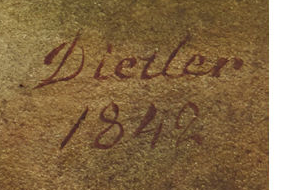Signature 7 — Johann Friedrich Dietler · En bas à droite de l’aquarelle