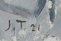 Monogramme 6 — John Torcapel · En bas à droite de la peinture.