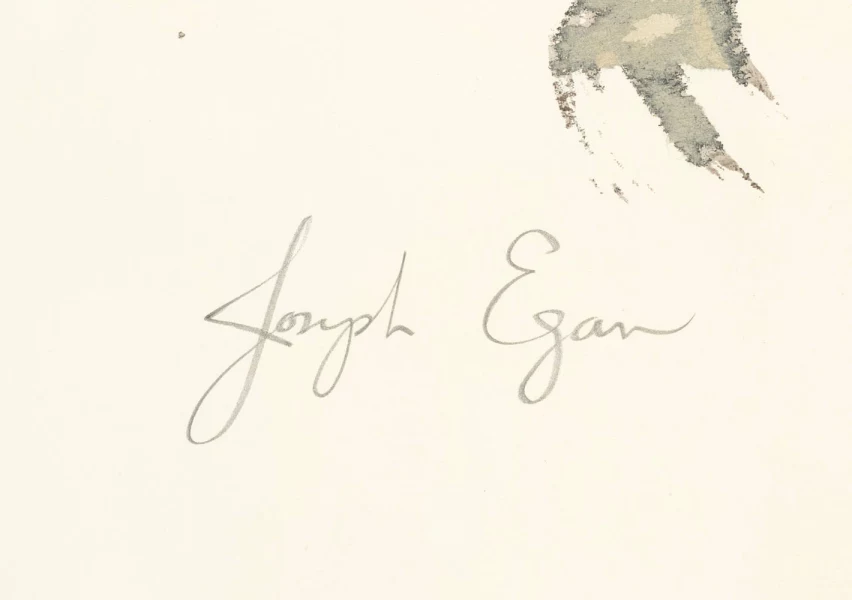 Signature 2 — Joseph Egan · Au verso, dans la partie centrale inférieure de la feuille.