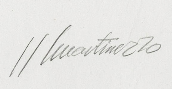 Signature — Juan Martinez · Dans la marge inférieure droite, sous l’image imprimée.