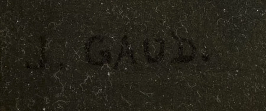 Signature 2 — Jules Gaud · Dans l’angle inférieur gauche de la peinture.