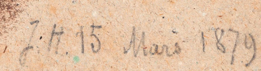 Monogramme 1 — Jules Hébert · En bas à droite de la surface peinte.