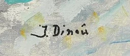 Signatur — Julien Dinou · Unten rechts auf der Leinwand.