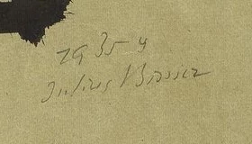 Signature 2 — Julius Bissier · At the lower centre of the sheet, beneath the ink composition.