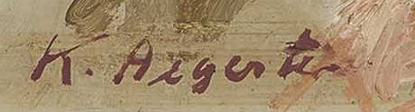Signature — Karl Aegerter · En bas à droite de l’œuvre
