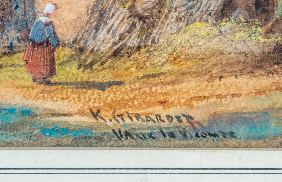 Signatur 2 — Karl Girardet · Unten rechts im Bild, am Ufer direkt oberhalb des Wassers.