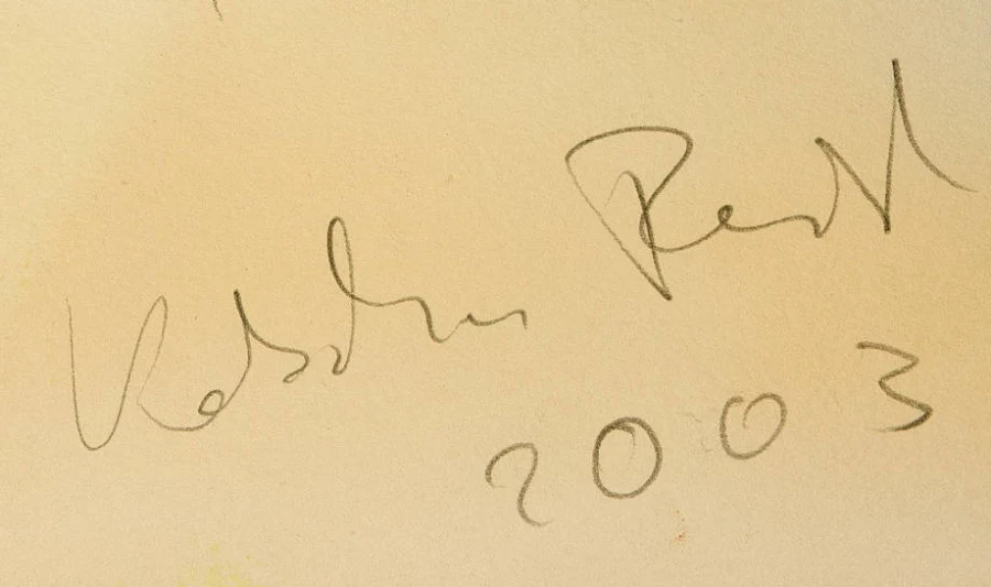 Signature 1 — Kotscha Reist · Au verso, dans la partie inférieure droite.