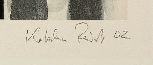 Signature 3 — Kotscha Reist · Dans la marge inférieure droite de la feuille, sous l’image imprimée.